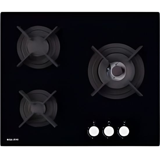 PLAQUE GAZ GLEM GV635HBK 3 FOYEZ GAZ*ALLUMAGE UNE MAIN* GRILLES EN