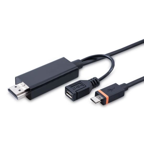 Kwmobile Adaptateur HDMI USB Câble SlimPort 1x embout HDMI mâle et 2x