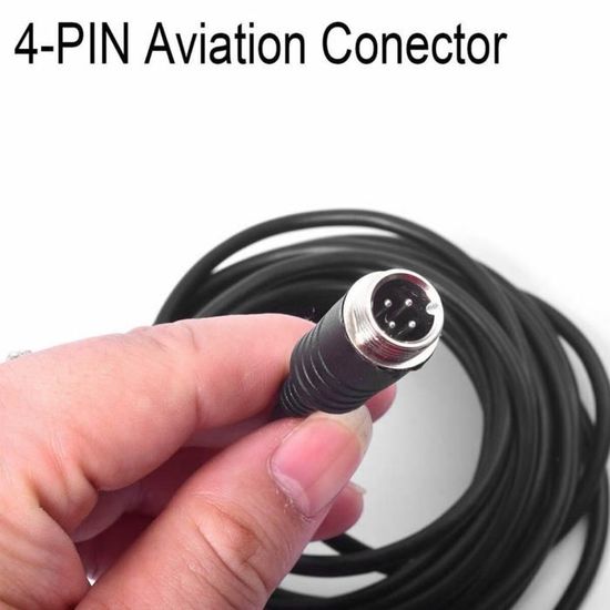 Câble Extension Vidéo 4 Broches 5m - Câble Aviation Étanche Antichoc 12V Pour Caméra Recul Moniteur Bus, Camion, Remorque, Véhicule Long