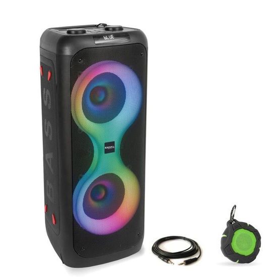 Enceinte Sono DJ Mooving Light & Sound Pack Enceinte Lumineuse Karaoke USB Bluetooth MS-MAGIC-SOUND1000 1000W 2 Micros TWS - Boule Disco Motorisée - Fête Anniversaire