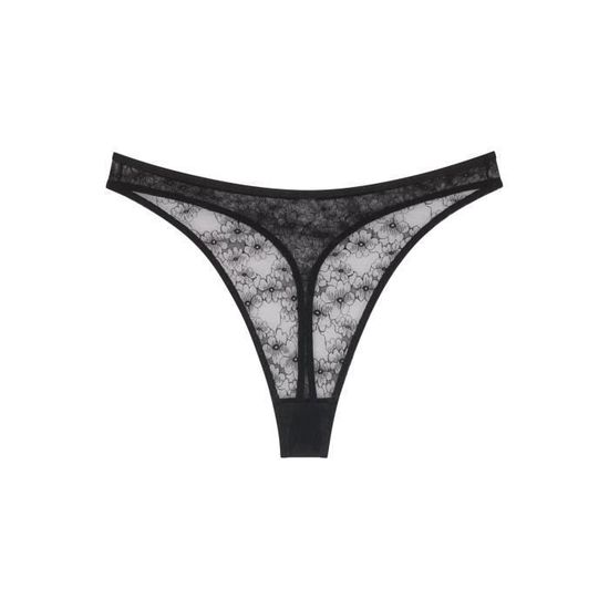 String mode en dentelle originale - noir