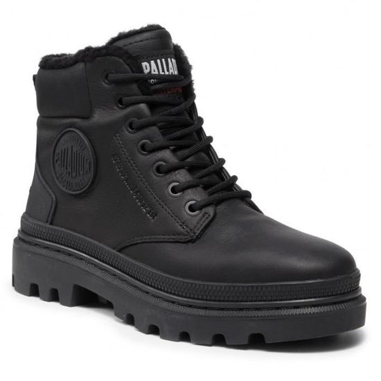 Bottes Palladium En Cuir Noir - Pointure 36 - Occasion En Très Bon état
