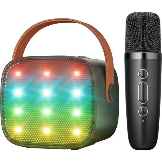 Kit Microphone Karaoké Enfant Avec Support Réglable Et Lumières - Pour Filles Et Garçons 8-12 Ans - Cadeau Idéal