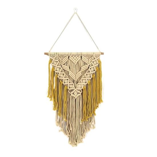 Décoration murale tissée en macramé, 75x40cm, style bohème, Chic
