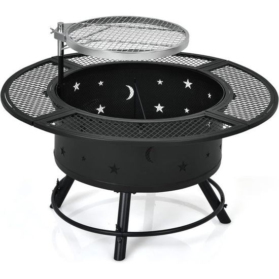 Anneau De Foyer En Acier Ash & Ember 36" Avec Grille Pivotante - TITAN GREAT OUTDOORS