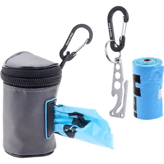 Porte-sac à Crottes Flexy DOG Copenhagen - En Silicone Noir, Pour Attacher à La Laisse Ou Au Sac | Transport Mains Libres Pour Sacs Utilisés