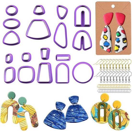 Keoker Emporte-pièces en argile polymère, 12 formes pour bijoux en argile polymère, petits emporte-pièces en argile polymère pour la fabrication de boucles d'oreilles (emporte-pièces en argile