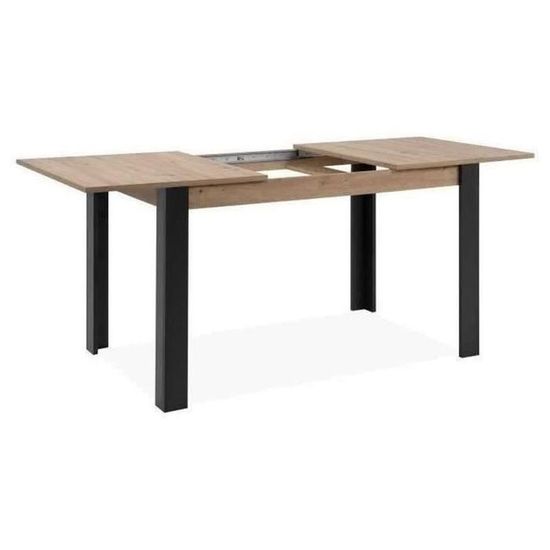 Table extensible - TOLOSA 80A - Décor chêne artisan / Noir ...