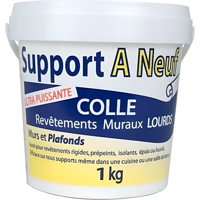 Colle revêtement mural lourd jusqu’à 750gr/m² SUPPORT A NEUF, 1 kg