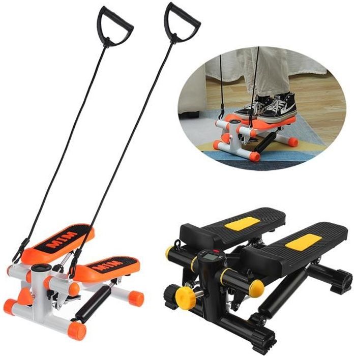 Mini Stepper Hydraulique Equipement d'exercice Multifonctionnel avec Cordon de Serrage noir + jaune