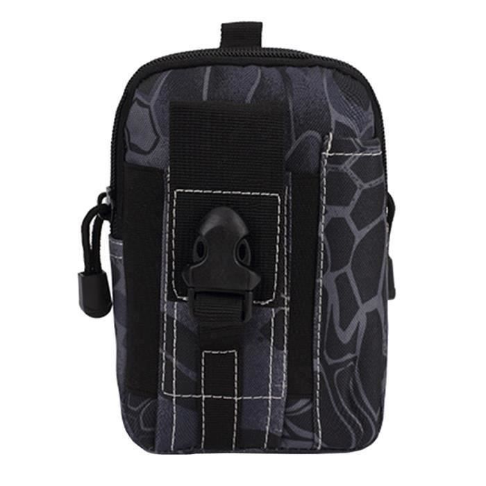 Sac De Taille Tactique Imperméable Ceinture Pochette Molle Python Noir Blanc