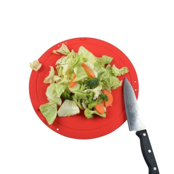 Planche à découper,Planche à découper cuisine sécurité et hygiène Silicone pliable Flexible tapis rond - Type Rouge