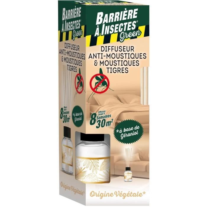 BARRIERE A INSECTES - Diffuseur bâtonnets antimoustiques 80ml +6 bâtonnets