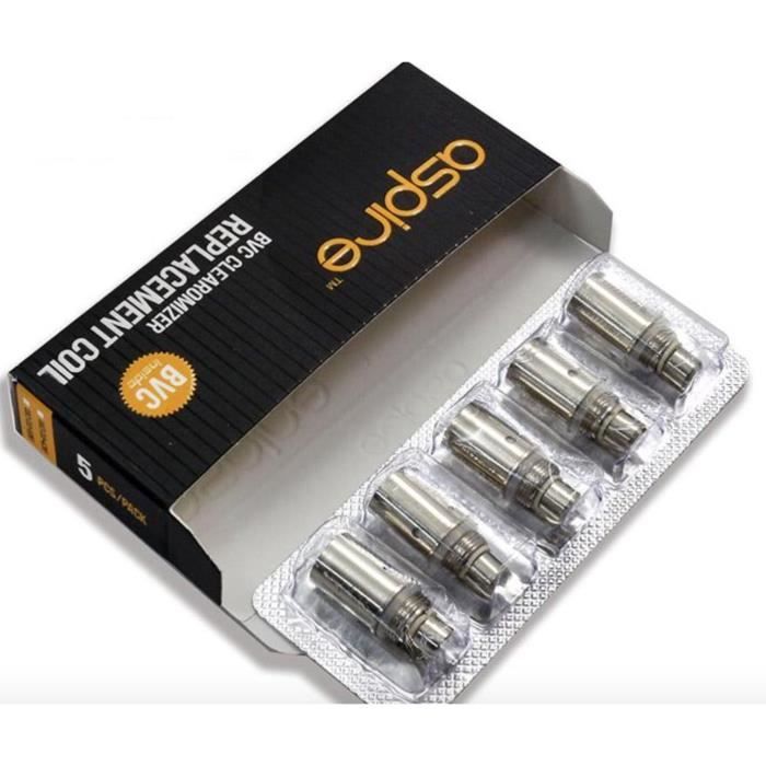 lot de 5 Aspire BVC 1.8ohm Verticale remplacement Coil pour CE5-S,ET-S, ET-S Glass,Vivi Nova-S