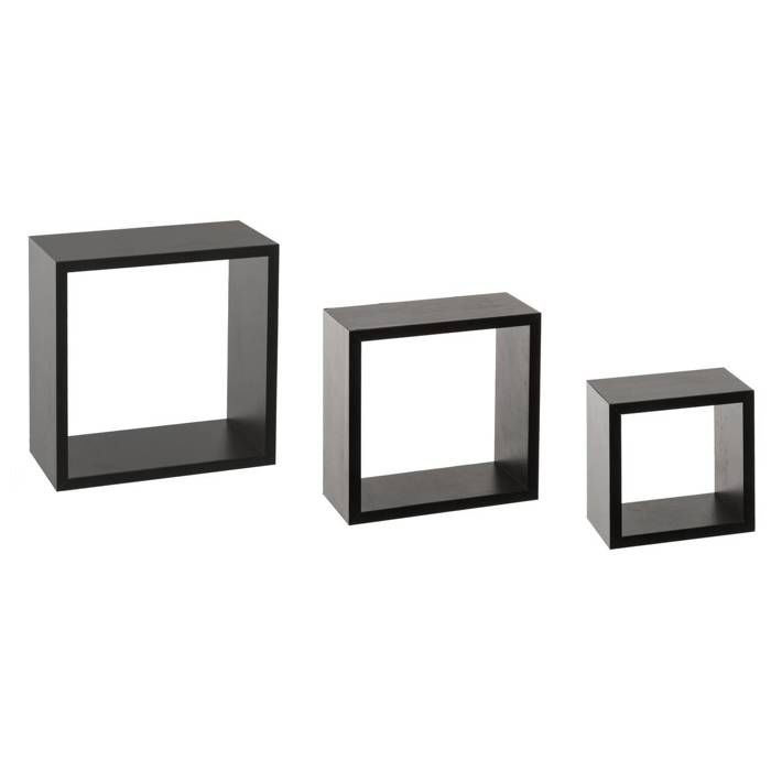 Lot de 3 étagères Cube Fixy MDF_E2 - Noir