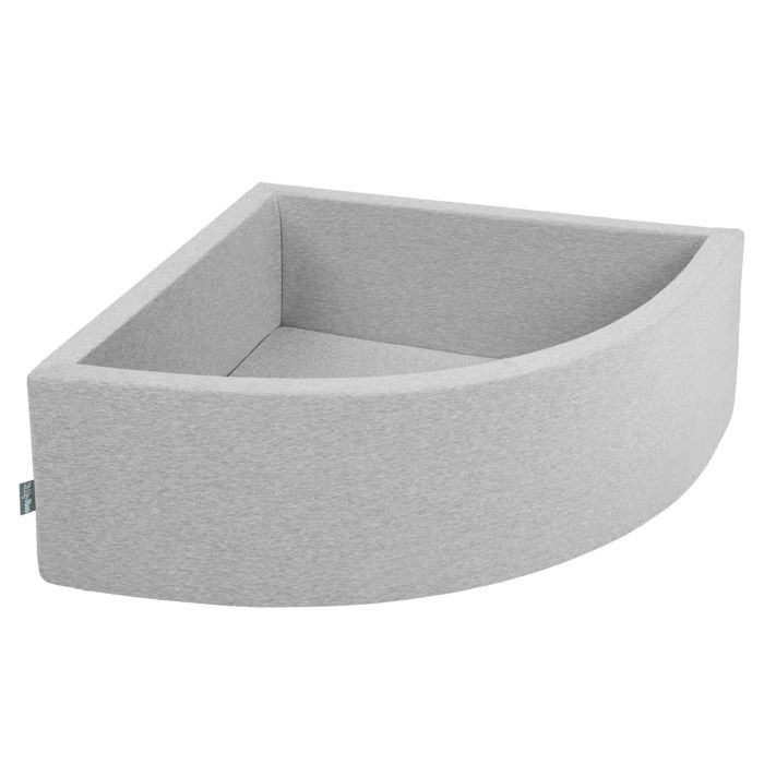 KiddyMoon 90X30 - Sans balles Piscine À Balles ∅ 7Cm Pour Bébé Quart Angulaire Fabriqué En UE, Gris Clair