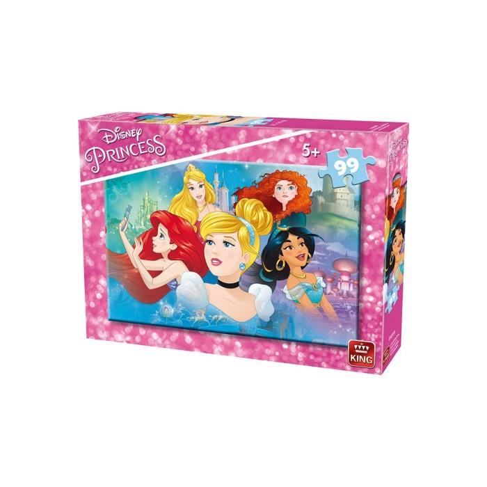 Puzzle 99 Pieces Palais Et Chateau Des Princesses Disney Jasmine Cendrillon Ariel Aurore Merida - Collection Enfant