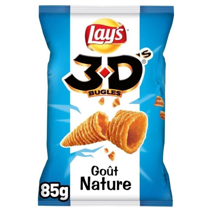 LAY'S - 3D'S Bugles Gout Nature 85G - Lot De 4