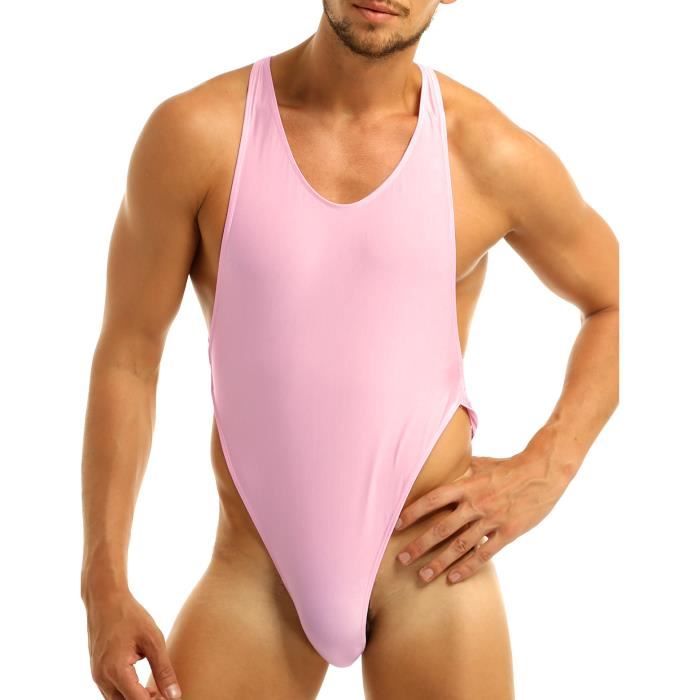 Body String Homme Sexy Lingerie de Nuit Millot de Corps Justaucorps Sans Manches Combinaison de Sport Leotard Sous-vêtements M-XL