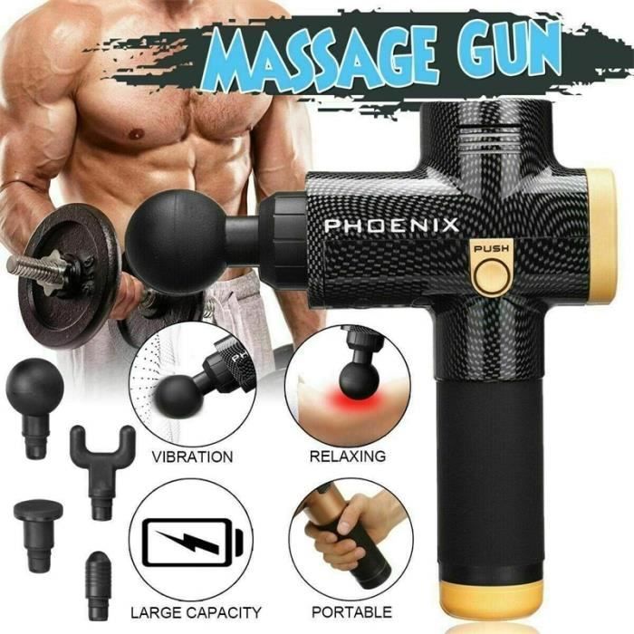 Phoenix A2 Massage Muscle Relaxation pistolet de Massage à la maison charge profonde dynamique thérapie vibrateur - Noir