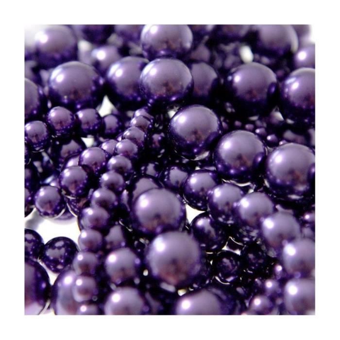 Perles nacrées 14 mm en verre de bohême couleurs vives lot de 10 Violet