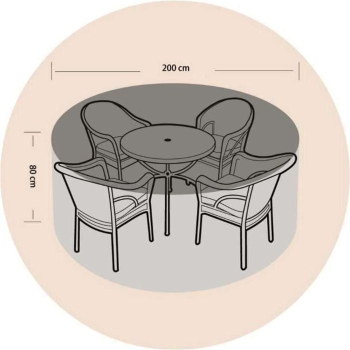 Housse pour table ronde  Ø200x80cm  Werkapro