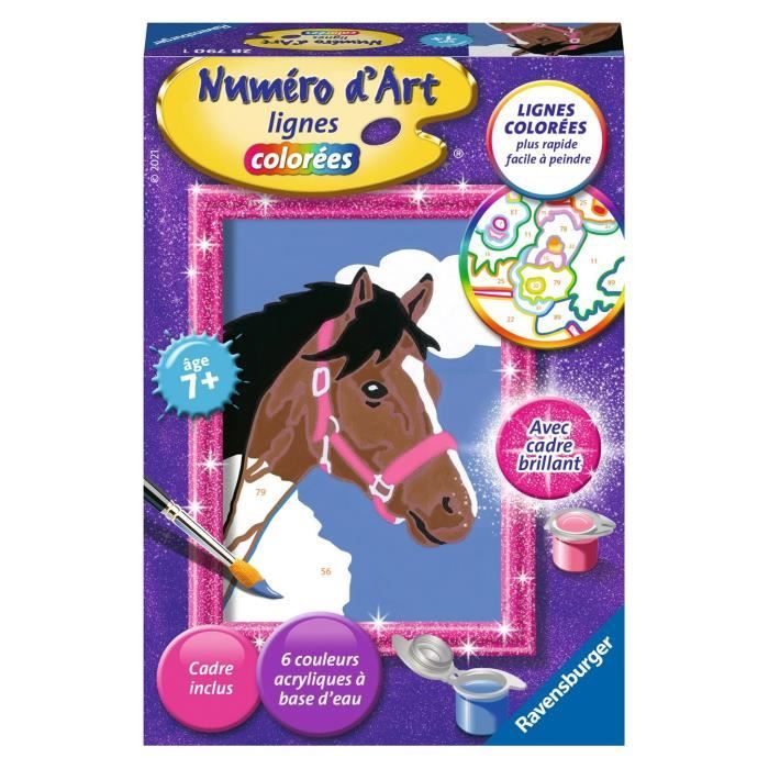 Numéro d'art - mini format - Cheval dans les nuages - Ravensburger - Kit complet de Peinture au numéro - Dès 7 ans
