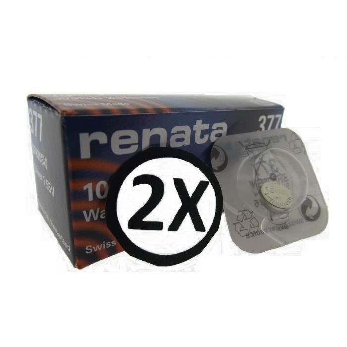 2 x Renata Pile de Montre 0% Mercure Oxyde d’Argent, 373 (SR916SW)