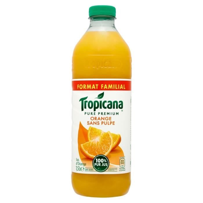 TROPICANA Jus orange sans pulpe 1,5L