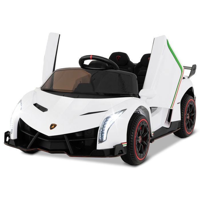Voiture Électrique pour Enfants COSTWAY Licence Lamborghini Télécommande 3 Vitesses Lumières LED&Klaxon&Musique