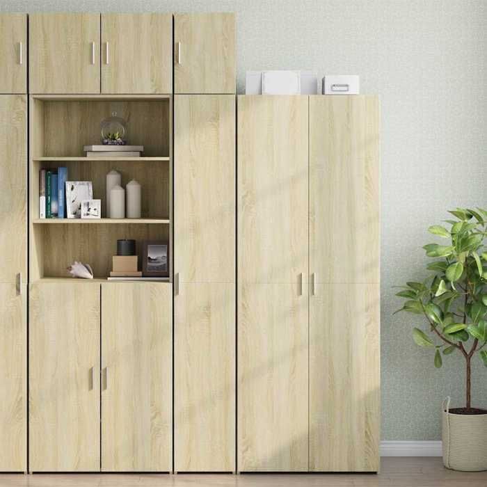 vidaXL Armoire de rangement mince chêne sonoma 30x42 5x225 cm armoire de rangement de salle de bain unité de rangement de 3281261