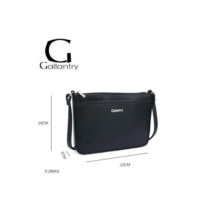 Sac à Main - Femme - Gallantry - Cuir - Noir - Bandoulière Non Amovible - 23 x 16 x 2 cm Sac à Main - Femme - Gallantry - Cuir - Noir - Bandoulière Non Amovible - 23 x 16 x 2 cm