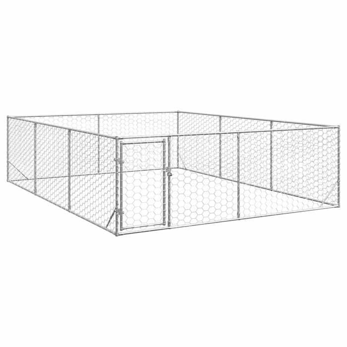 Meilleurs prix pour vidaXL Chenil d'extérieur pour chiens porte 3x4x1 m acier galvanisé, cage de chien d'extérieur, grande cage de chien, enclos