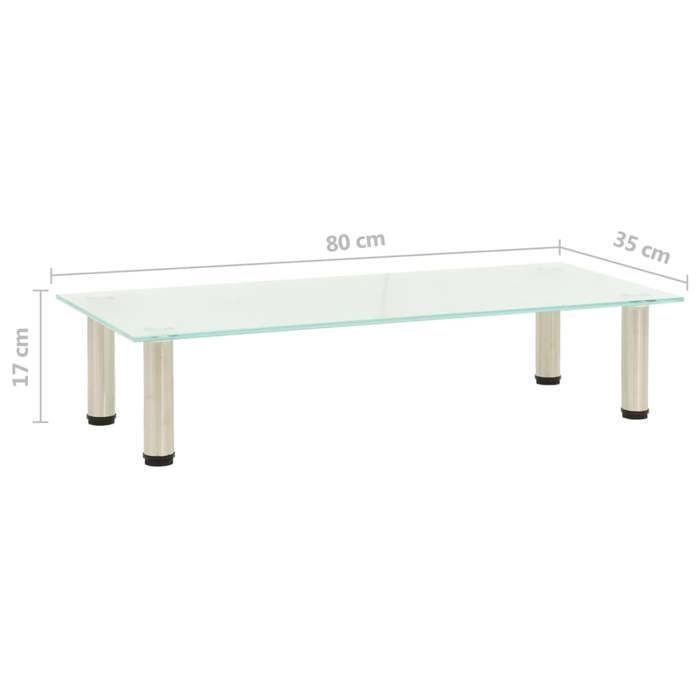Armoire TV/Table TV/Meuble HIFI GKK Givré 80x35x17 cm Verre trempé @42