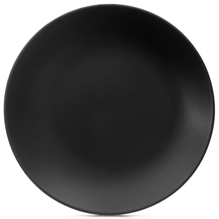 Assiette plate en céramique - ORION - 27 cm - Noir - Compatible micro-ondes - Compatible lave-vaisselle