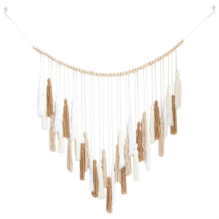 Tenture Murale Macramé Bohème Avec Glands – Décoration Chaleureuse (sans Marque)