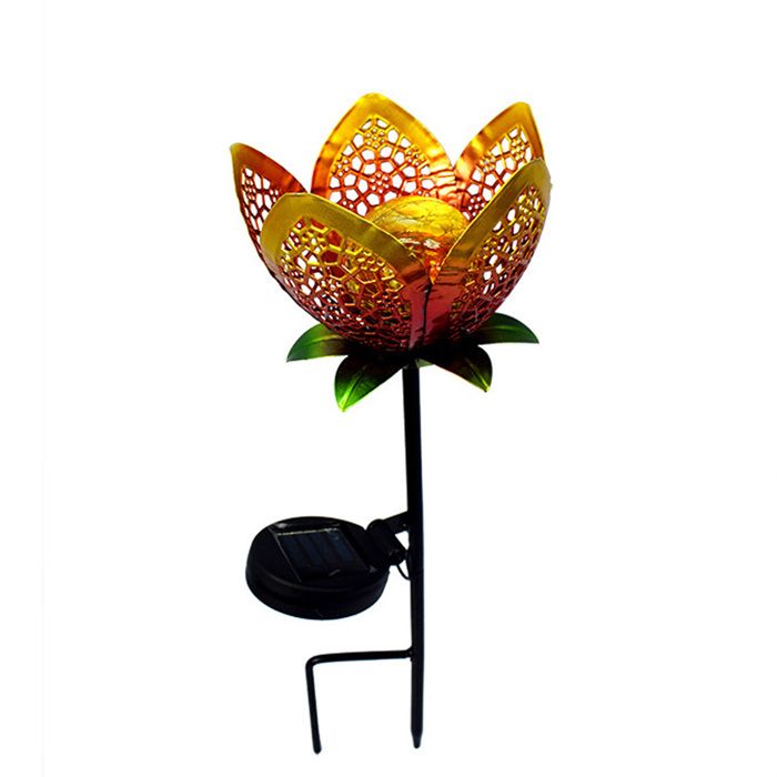 Lampe à énergie solaire Lampe dextérieur Lampe de jardin Lampe à fleurs Motif lumineux Lampadaire en fer forgé Label