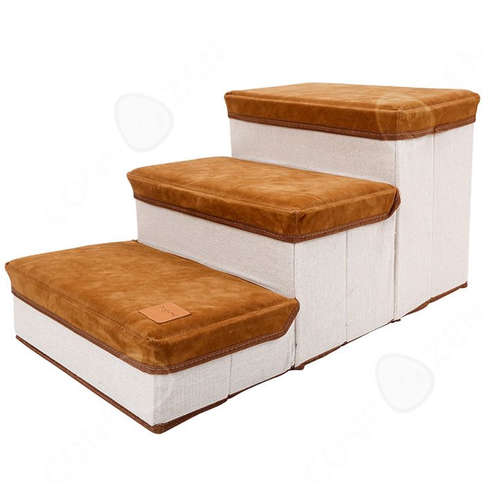 Meilleurs prix pour C 3 Marches Extra Larges Rampe pour Chien avec Rangement Surface Antidérapante Aide lanimal à Monter Facilement Lit et Sofa