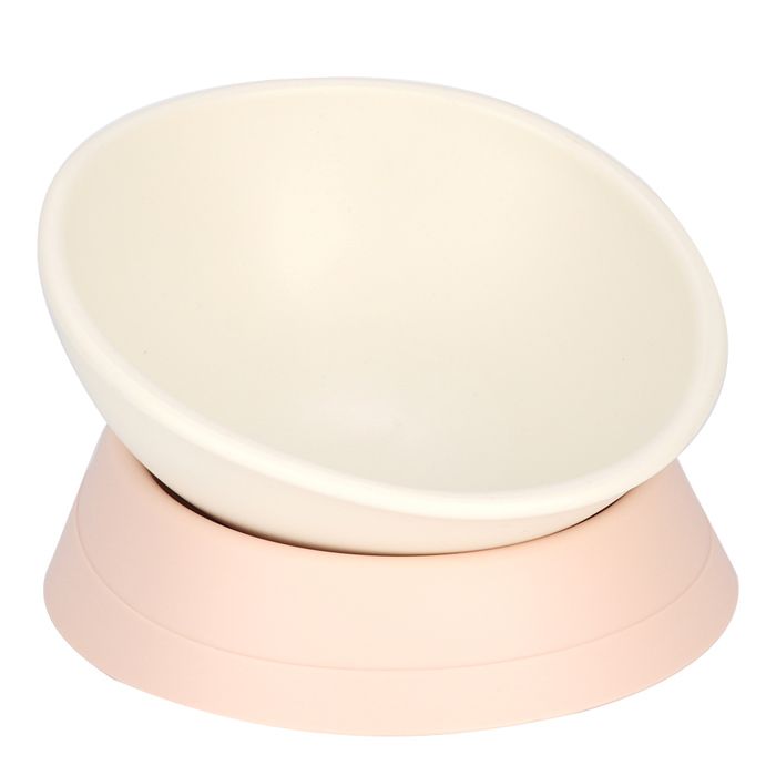 Gamelle inclinée pour animaux de compagnie gamelle pour chiens et chats accessoire dalimentation idéal (blanc)