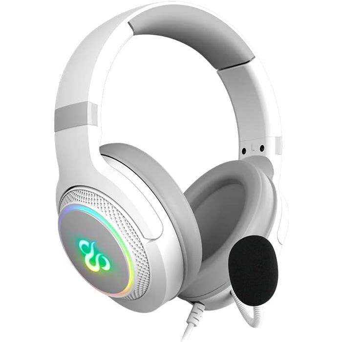 Casque Gaming - NEWSKILL - Sobek 7.1 V2 - Micro intégré - RGB - Filaire - Blanc
