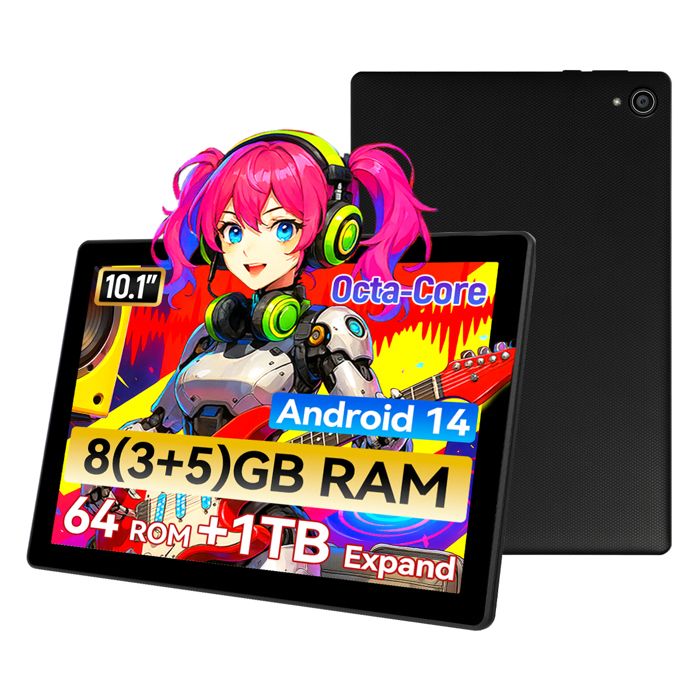Tablette Tactile Android 13 avec 5G WiFi, 10 Go RAM 64 Go ROM (1 to