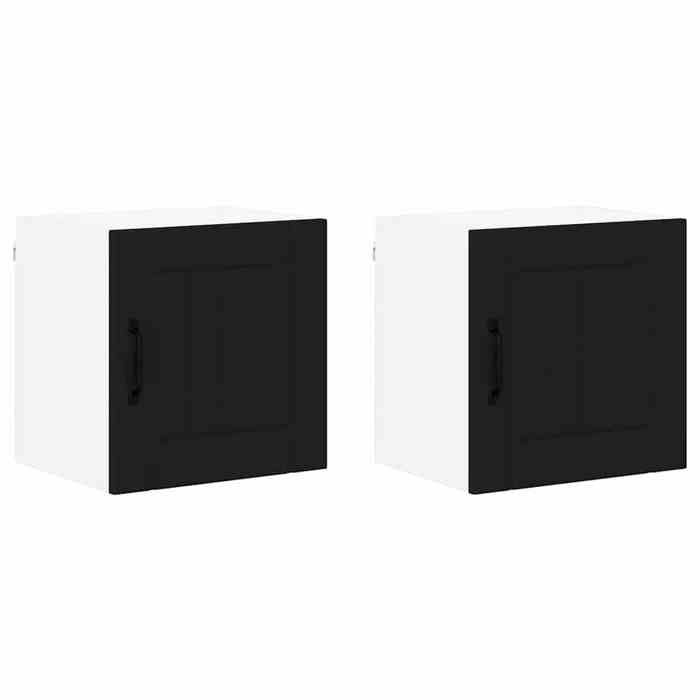 BEL-ACHAT* Meuble de stockage Moderne - design bas - Colonne de cuisine 2 pcs Noir 40x31x40cm Bois dingénierie @Promo9533197