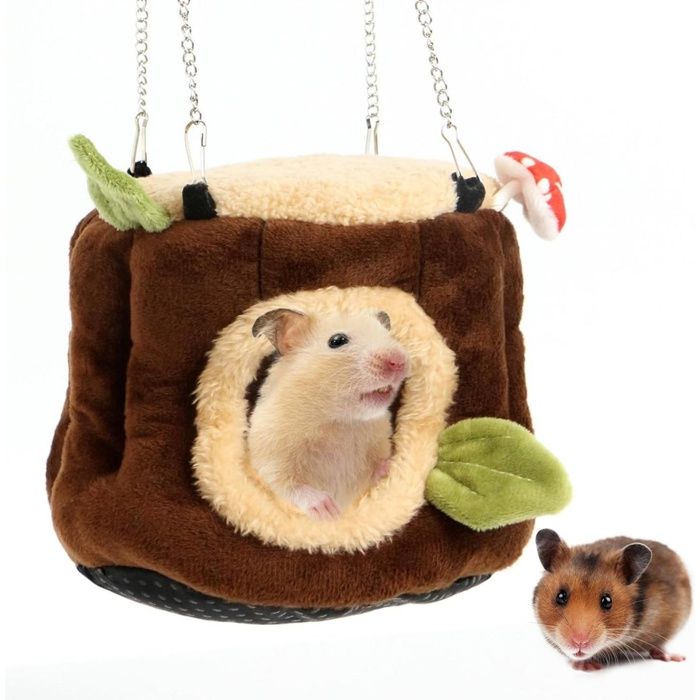 Hamac pour niche de cobaye - Cachette pour petits animaux - Sac de couchage chaud pour lhiver - Lit pour niche de hamster