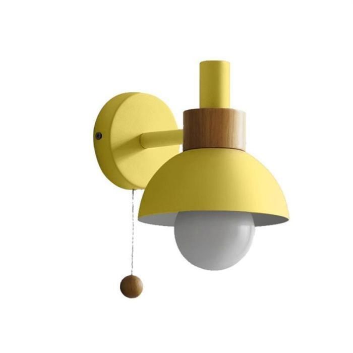 Lampe DAlléE de Porche de Salon Nordic Minimalist Modern Bedroom Lampe de Chevet Macaron Wall Lamp (Jaune)