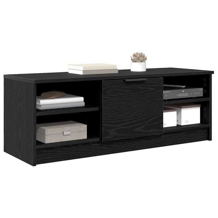 CHIC Noir Meuble TV Moderne - ZENCORE - MEUBLE DE SEJOUR - Cabinet TV - Chêne noir 102x35x365cm - Bois dingénierie 8151