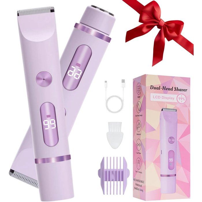 Rasoir électrique femme - DEMA - Double tête - Rechargeable - Utilisation sèche ou humide