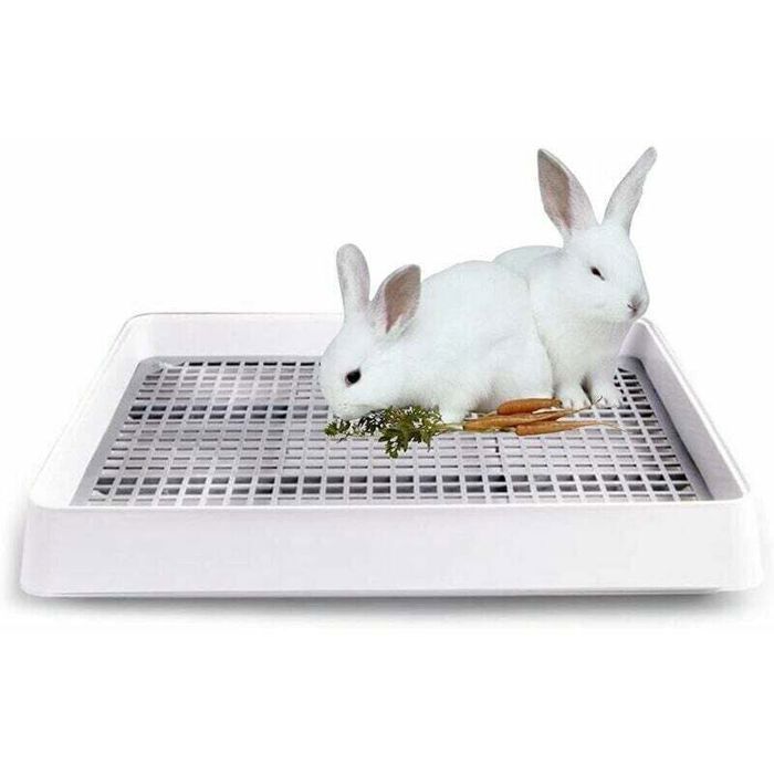 Petit bac à litière avec cage grillagée pour rats hamsters furets lapins et cochons dInde