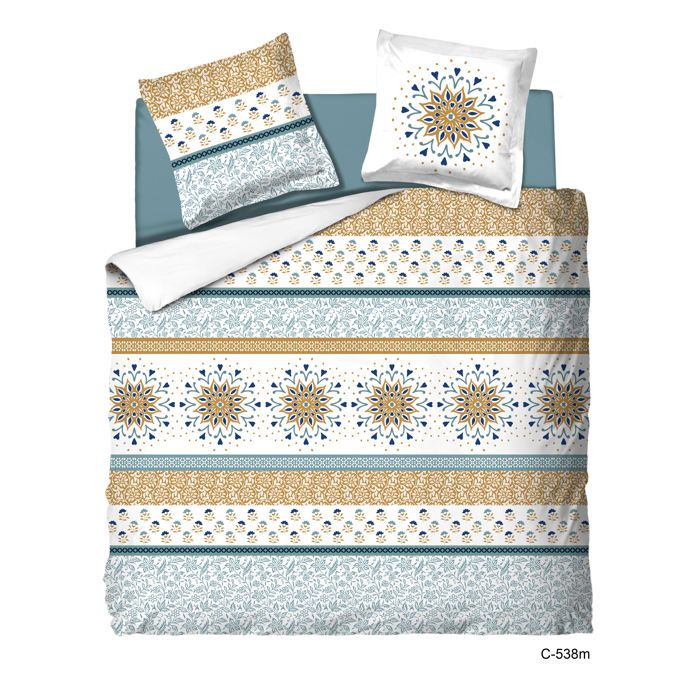 Parure de draps 6 pcs - UMBERTO RAVELLI - KING - Microfibres Nano - Floral Royal - Drap plat 240x300 / Housse 160x200