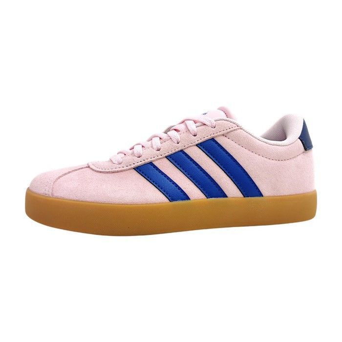 Filles adidas chaussure à lacets sportive K Court Textile Lacets Plat - Rose bleu