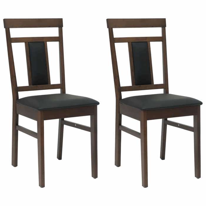 Chaises à Manger - (Lot de 2) - Fauteuils cuisine - Marron clair et noir 36x44.5x91.5 cm V2019